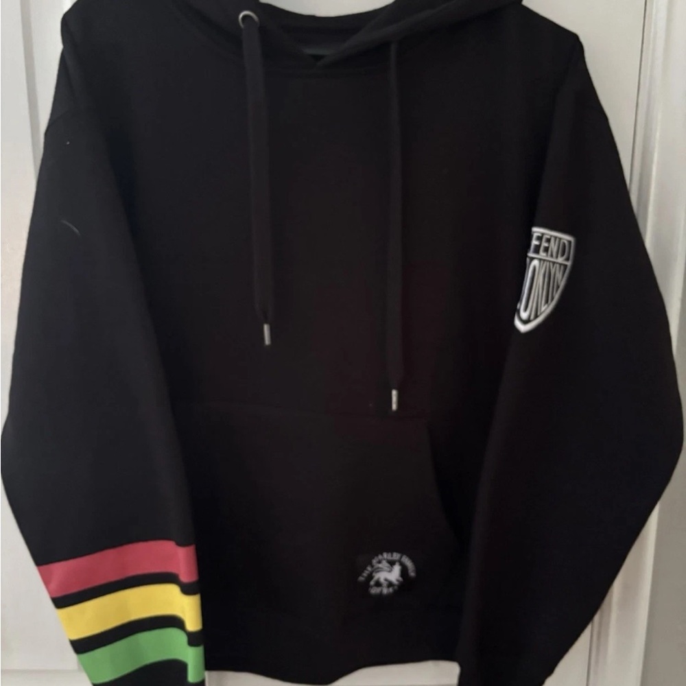 Defend Brooklyn Lion Reggae Marley Family Graphic Hoodie Black M
